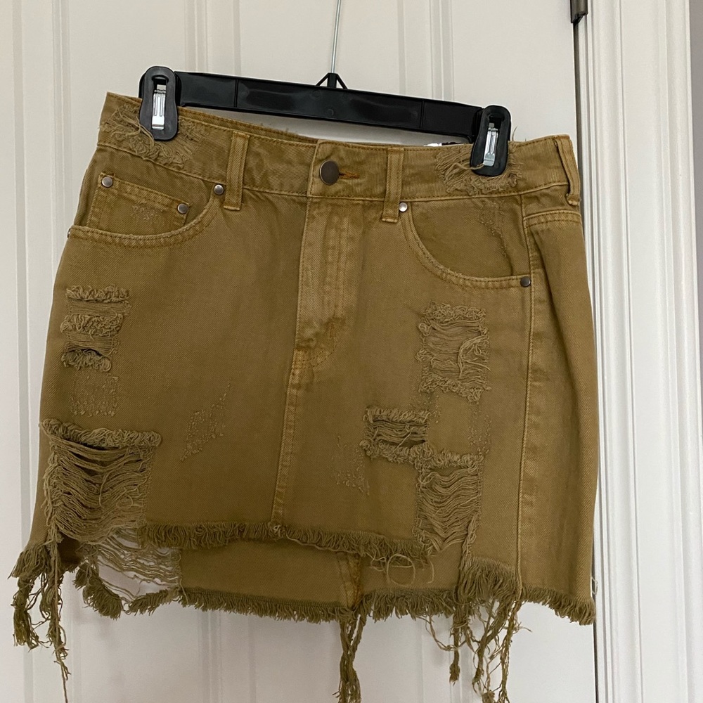 Windsor mustard distressed skirt
